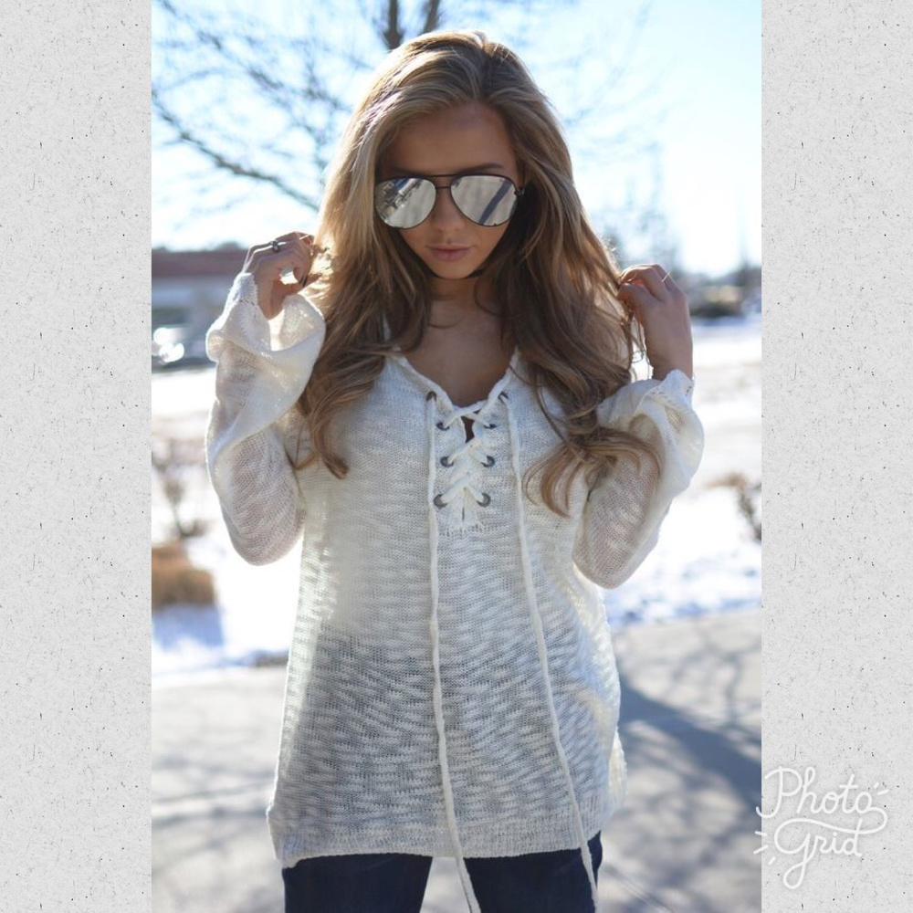 Ivory Textured Long Sleeved Hoodie